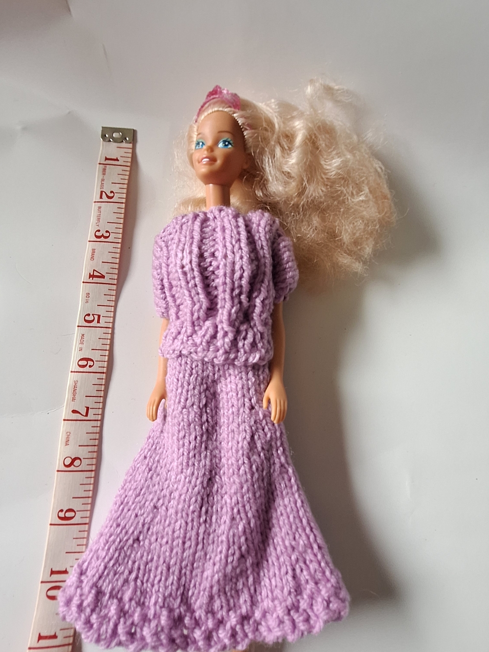 Barbie With Lilac Knit Outfit